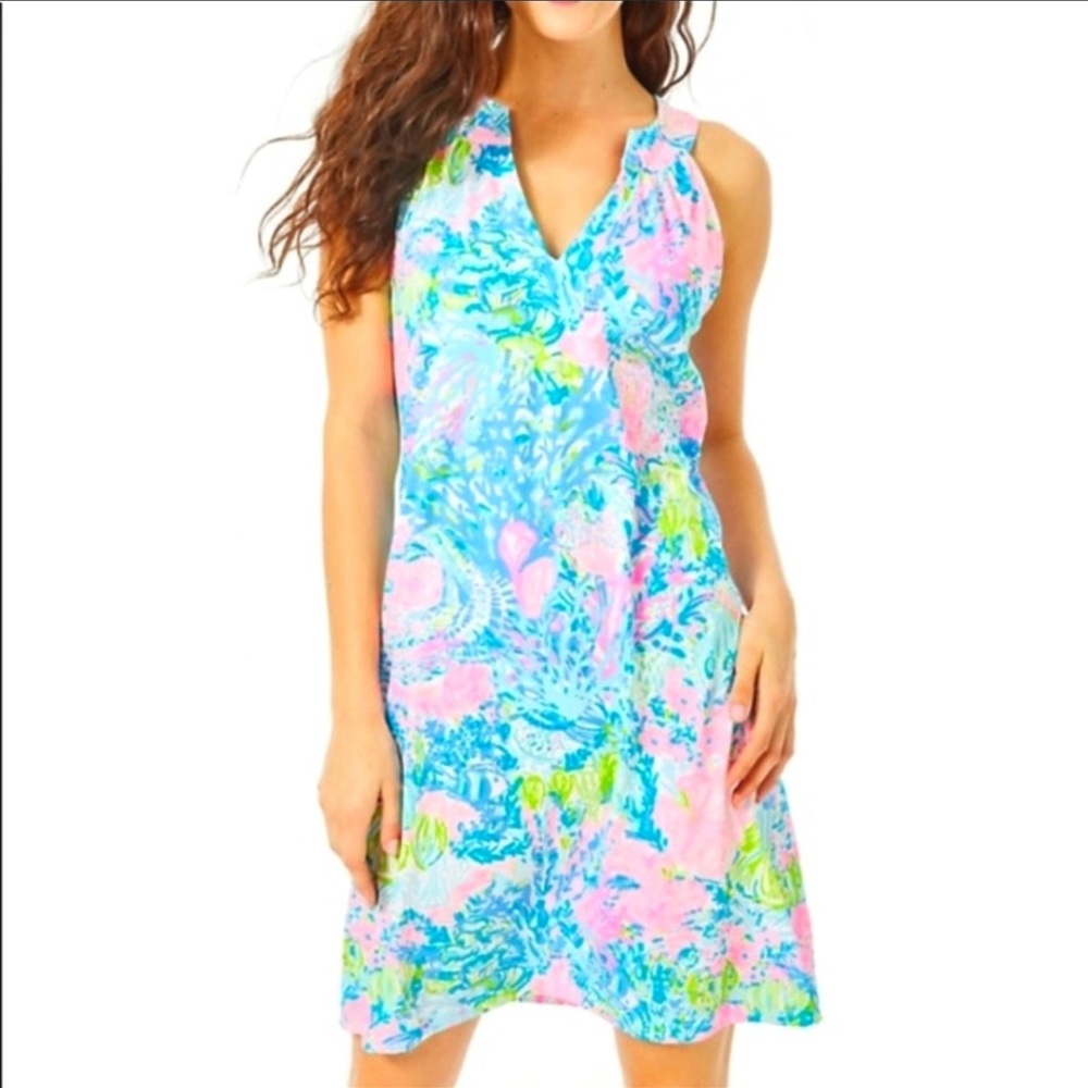Lilly Pulitzer Ross shift dress in Fished my wish pattern